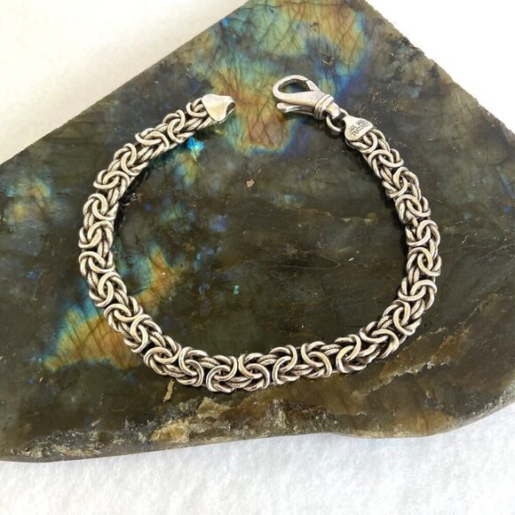 Sterling Silver 925 AK Turkey 6MM Byzantine Birdcage Link Chain Bracelet 7.5" - Picture 2 of 16